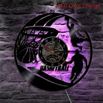 7-Mode LED Vinyl Record Wall Clock for Home Decor