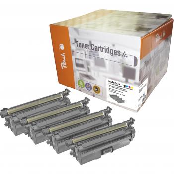 Peach Eco‑Toner Pack 647A/648A – Schwarzer, Cyan, Magenta, Gelb für wiederaufbereitete Drucker