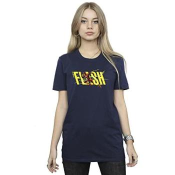Flash Lightning 4XL Boyfriend T‑Shirt (Navy)