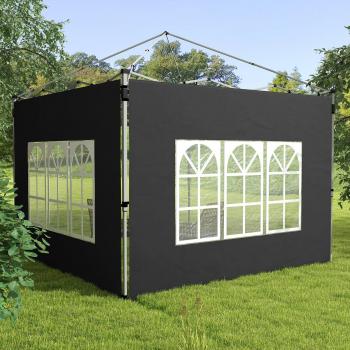 Outsunny Pop-Up Gazebo Accessory: 2 Side Panels, Fits 3x3m or 3x4m Sizes, Color: Black