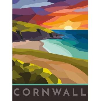 Poster artistico con cornice in vetro colorato di Georgina Westley Cornwall