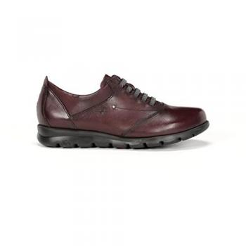 Fluchos F0356 Botines de Piel Burdeos para Mujer