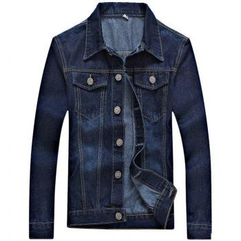 Bomber à la mode denim pour hommes, coupe ajustée et déchirées