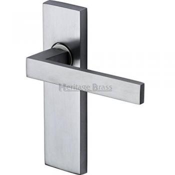 Satin Chrome Finish Latch Door Handle, Heritage Design (16 cm x 4.4 cm)