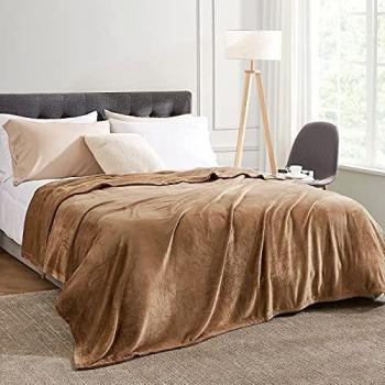 EHEYCIGA Camel Queen Bed & Sofa Throw
