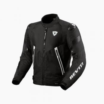 Blouson de Moto Rev'it! Control H2O Noir-Blanc, Taille L, Textil Imperméable