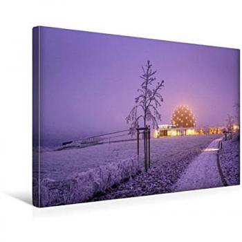 Textil-Leinwand 45x30 cm „Winterberg Kurpark“ mit Oversum von Dora Pi