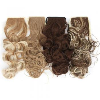 Ruban Queue de Cheveux Synthétique AIYEE Brune Clair Bouclée