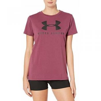 UA Women's Graphic Sportstyle Classic Crew Short-Sleeve Top in Level Purple / Black, XL