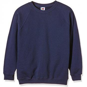 Fruit of the Loom Navy Kids Raglan Sleeve Sweatshirt (Size 3-4Y)
