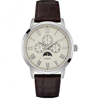 Guess Brown Leather Strap Mens Watch
