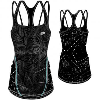 Lotto Paddle Tank + Bra W – T-Shirt Femme Noir (BLK PRT)
