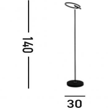 Lampadaire Searchlight – Éclairage LED Noir, Hauteur 140 cm