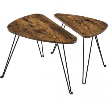 Tables Gigognes VASAGLE, Style Industriel, Dimensions 60 x 38 cm et 52 x 31,5 cm