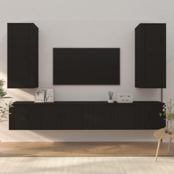 Vidaxl 6-tlg. TV-Möbel-Set Schwarz Holzwerkstoff