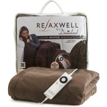 Chocolate Relaxwell Luxury Heated Throw 16082 with IntelliHeat