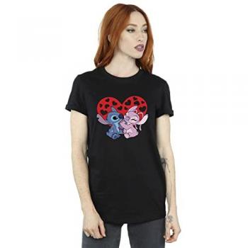 Stitch & Lilo Love Boyfriend Top – Soft Black Cotton