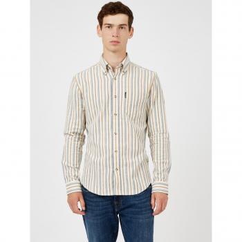 Ivory Brushed Stripe Shirt Medium