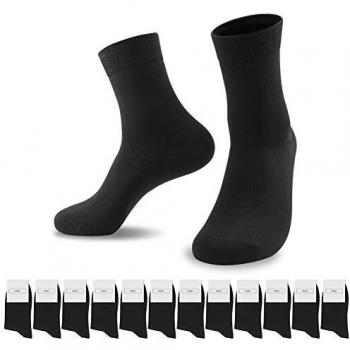 Soft & Stylish Men’s 12-Piece Dress Socks (Black)