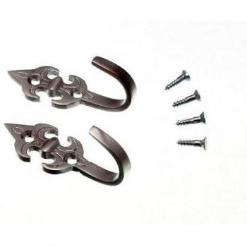 Curtain Tie Back Hold Hooks Fleur de Lys Matt Chrome