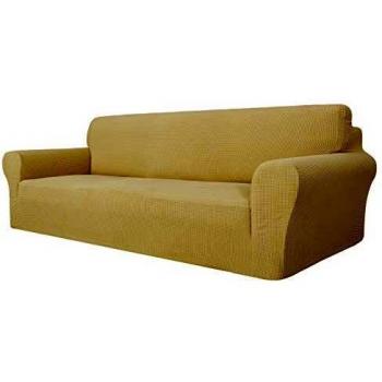 MAXIJIN Beige Couch Cover for 4 Seater
