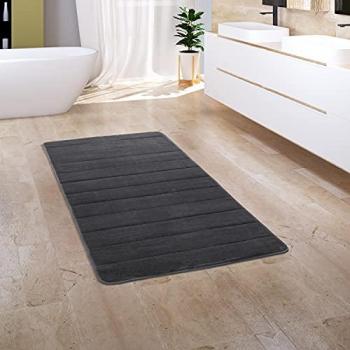 Tappeto Bagno Memory Foam 3D Antracite 60x100 cm