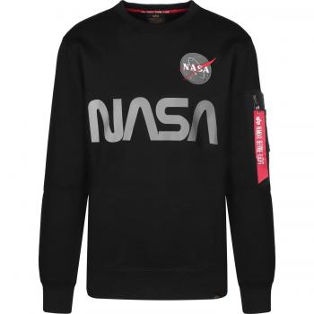 Alpha Industries Sweatshirt NASA Reflective für Herren, Gr. 2 XL, schwarz