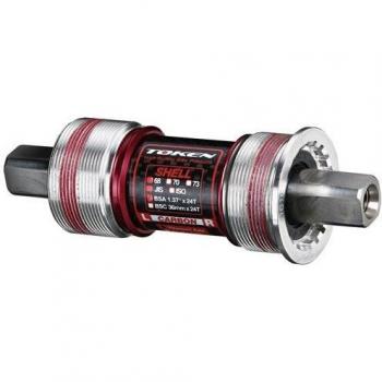 Token 103mm BSA JIS Square Tapered Bottom Bracket with Silver Finish, Chromoly Axle & Carbon Fiber Body
