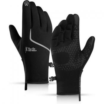 Black Orange Gray Winter Gloves