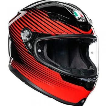 Casco AGV K6 Rush Negro y Rojo