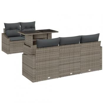 VidaXL 6-teiliges Sofa-Set für den Garten aus Poly-Rattan