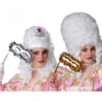 Maschera con pizzo e asta argento