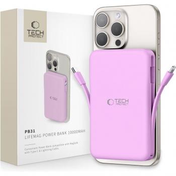 Tech‑Protect PB31 10 000 mAh Powerbank MagSafe Lavanda 15 W