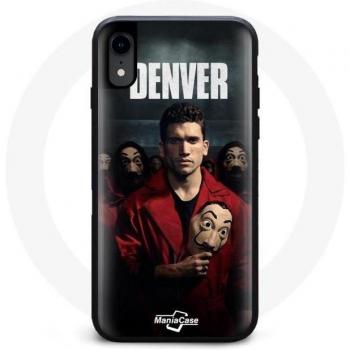 Coque iPhone XR « La Casa De Papel – Tissu Souple – Noir »