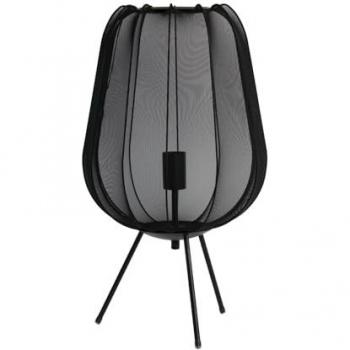 Negro Poliéster Lámpara Mesa Plúmbea Light&Living