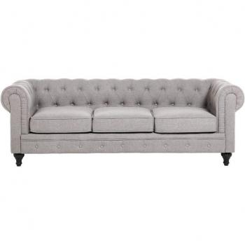 Beliani Blue Velvet Chesterfield Sofa 3 Seater
