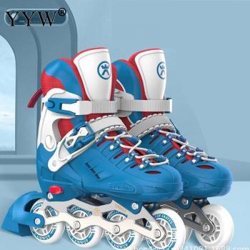 Double Row Inline Roller Skates for Unisex with Adjustable Fit and Flash Wheels