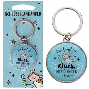 Schutzengel Schlüsselanhänger H:)PPY Life 46150 – Hellblau