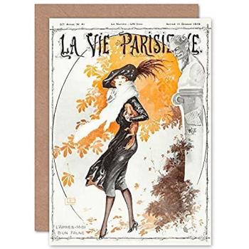 Autumn Canine Couture – La Vie Parisienne Greeting Card