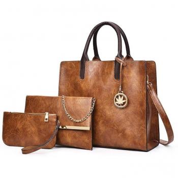 3PCS Women's Shoulder Bag and Wallet Set