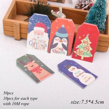 50PCS Holiday Paper Tags with Rope