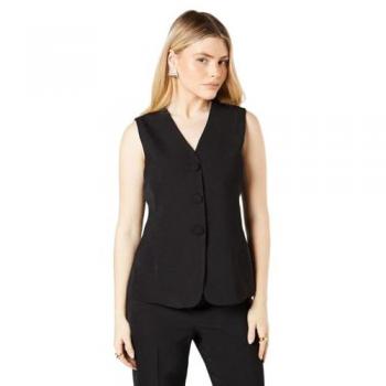 Womens Button Tab Detail Waistcoat