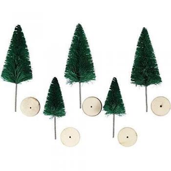 Sapins artificiels, H : 40 + 60 mm, vert, 5 pièces