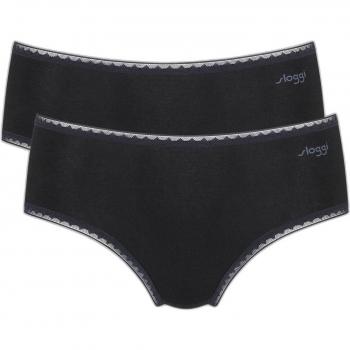 Paire double de slips Sloggi Go Midi (Noir)