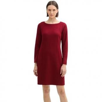 TOM TAILOR Damen Sommerkleid, gerippt, rot, Gr. 42