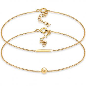 Set di Braccialetti Geometrici Minimalisti in Argento 925 per Donna