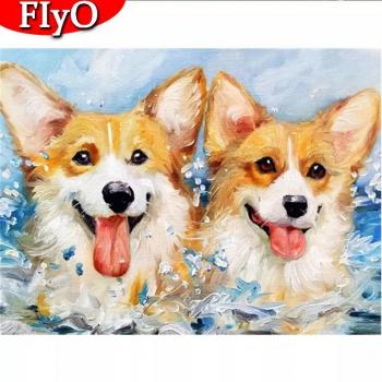 Pittura a Diamante Strass Cane 20x30CM
