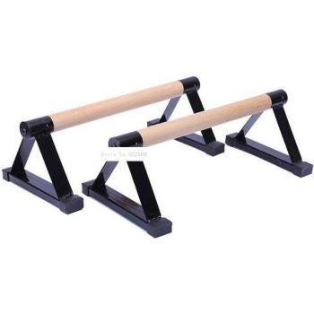 Handstand Parallel Rod with Wooden Handles