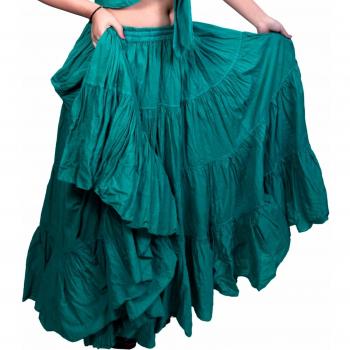 Teal & Jade Gypsy 25 Yardos Falda Oriental