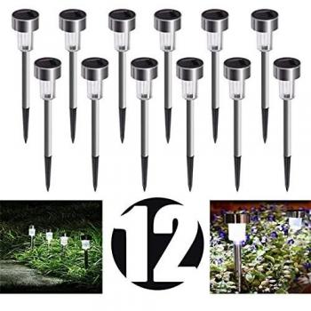 Garden Solar Lights for Outdoor 12 Pack with Upgraded Solar Panel Waterproof